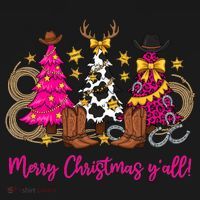 Cowgirl Merry Christmas Y'all Coaster thumb 2