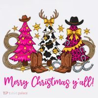 Cowgirl Merry Christmas Y'all Apron thumb 3