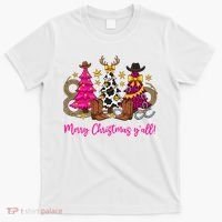 Cowgirl Merry Christmas Y'all T-Shirt thumb 0