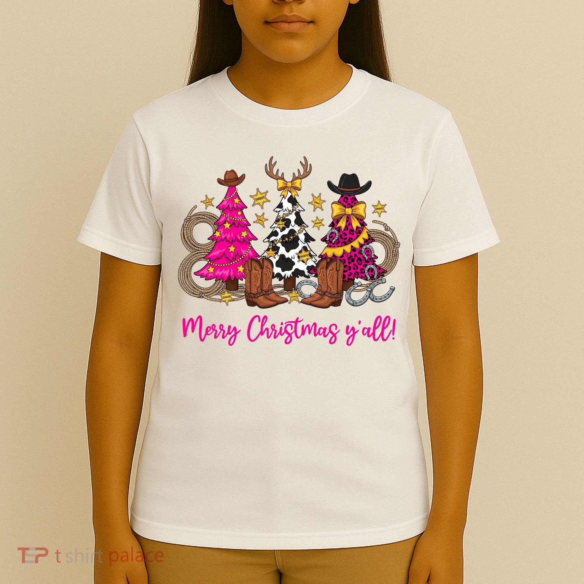 Cowgirl Merry Christmas Y'all T-Shirt
