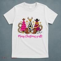 Cowgirl Merry Christmas Y'all T-Shirt thumb 5