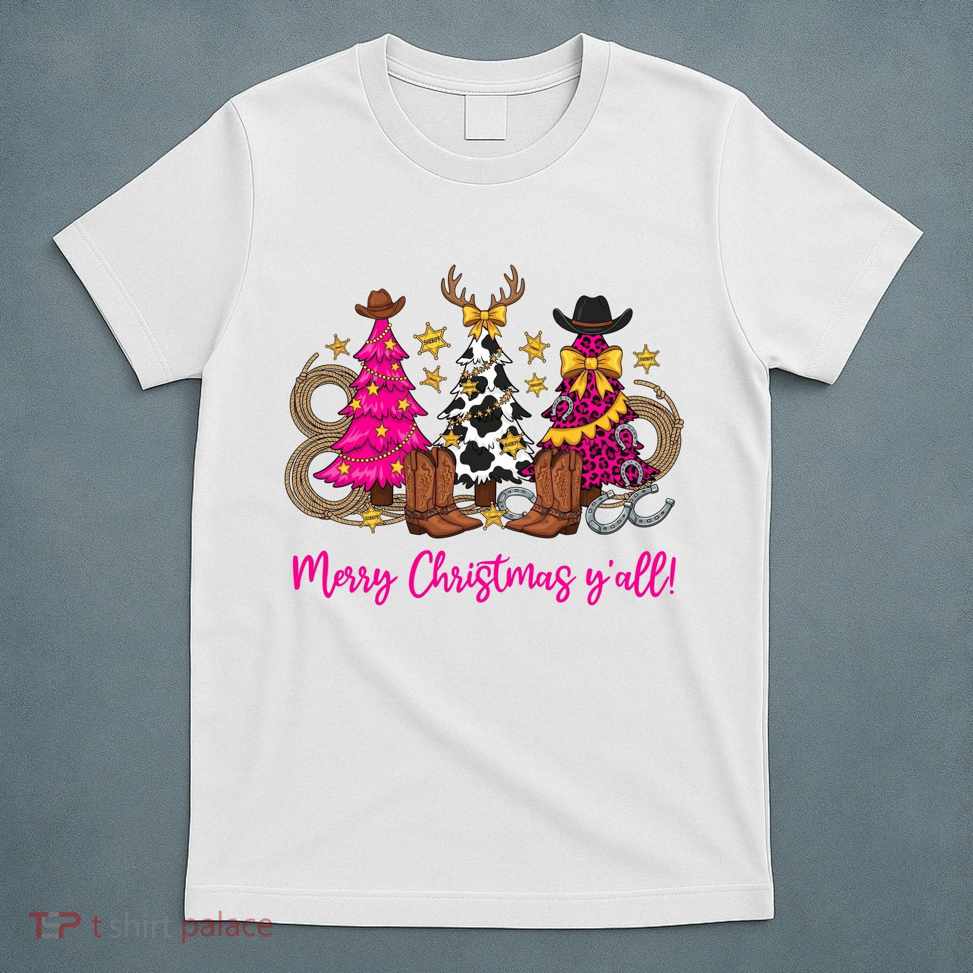 Cowgirl Merry Christmas Y'all T-Shirt