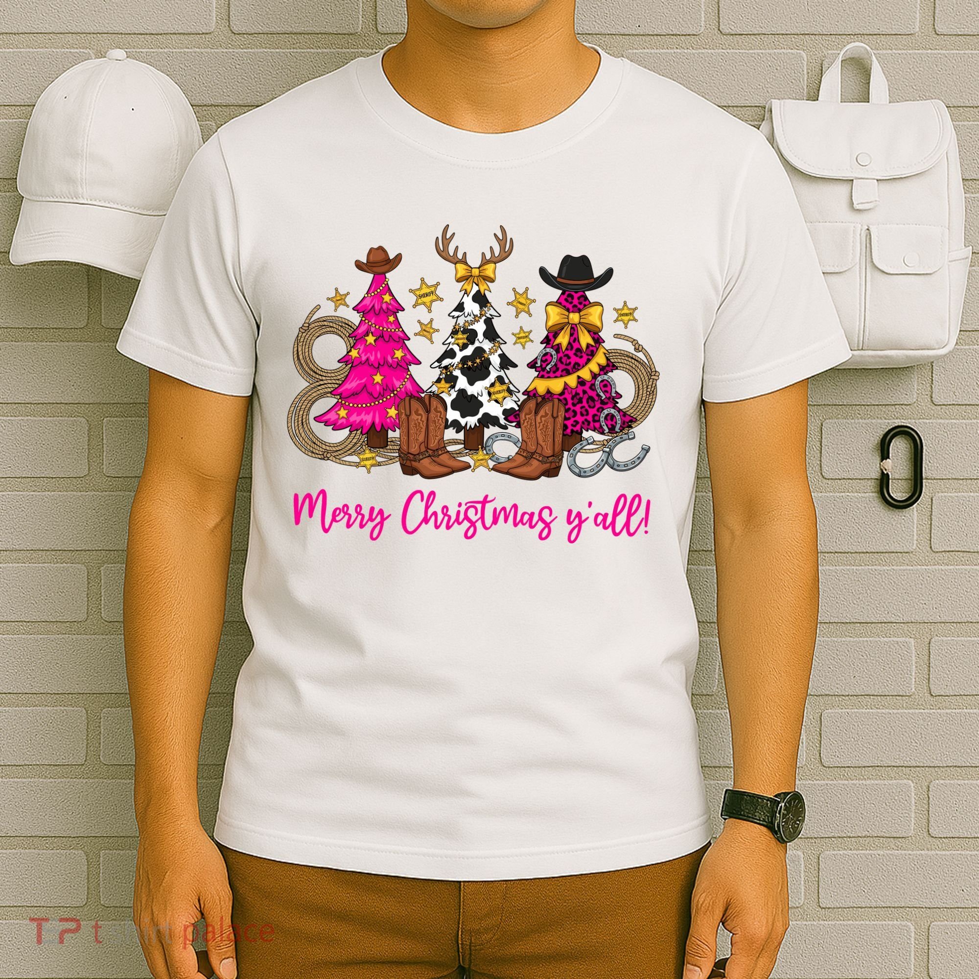 Cowgirl Merry Christmas Y'all T-Shirt