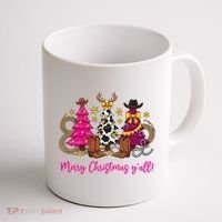 Cowgirl Merry Christmas Y'all Coffee Mug thumb 1