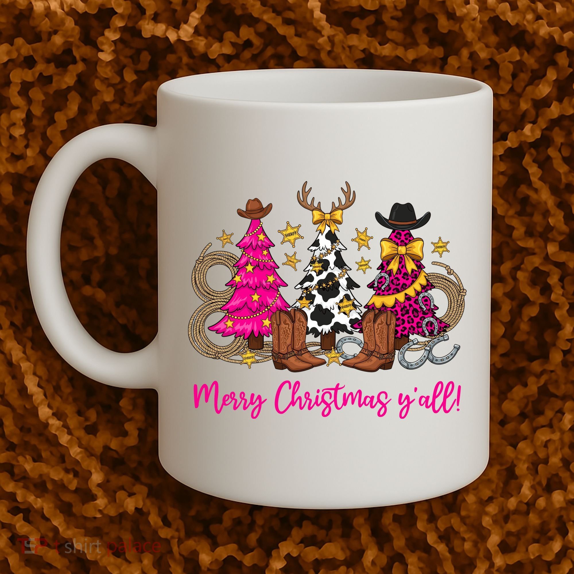 Cowgirl Merry Christmas Y'all Coffee Mug