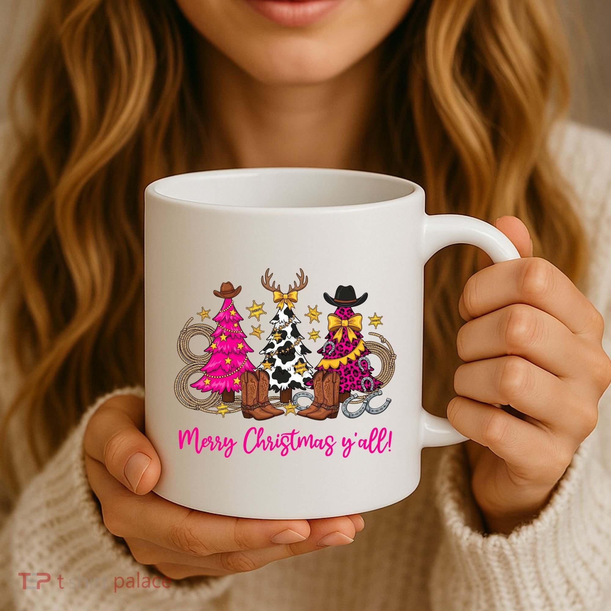 Cowgirl Merry Christmas Y'all Coffee Mug