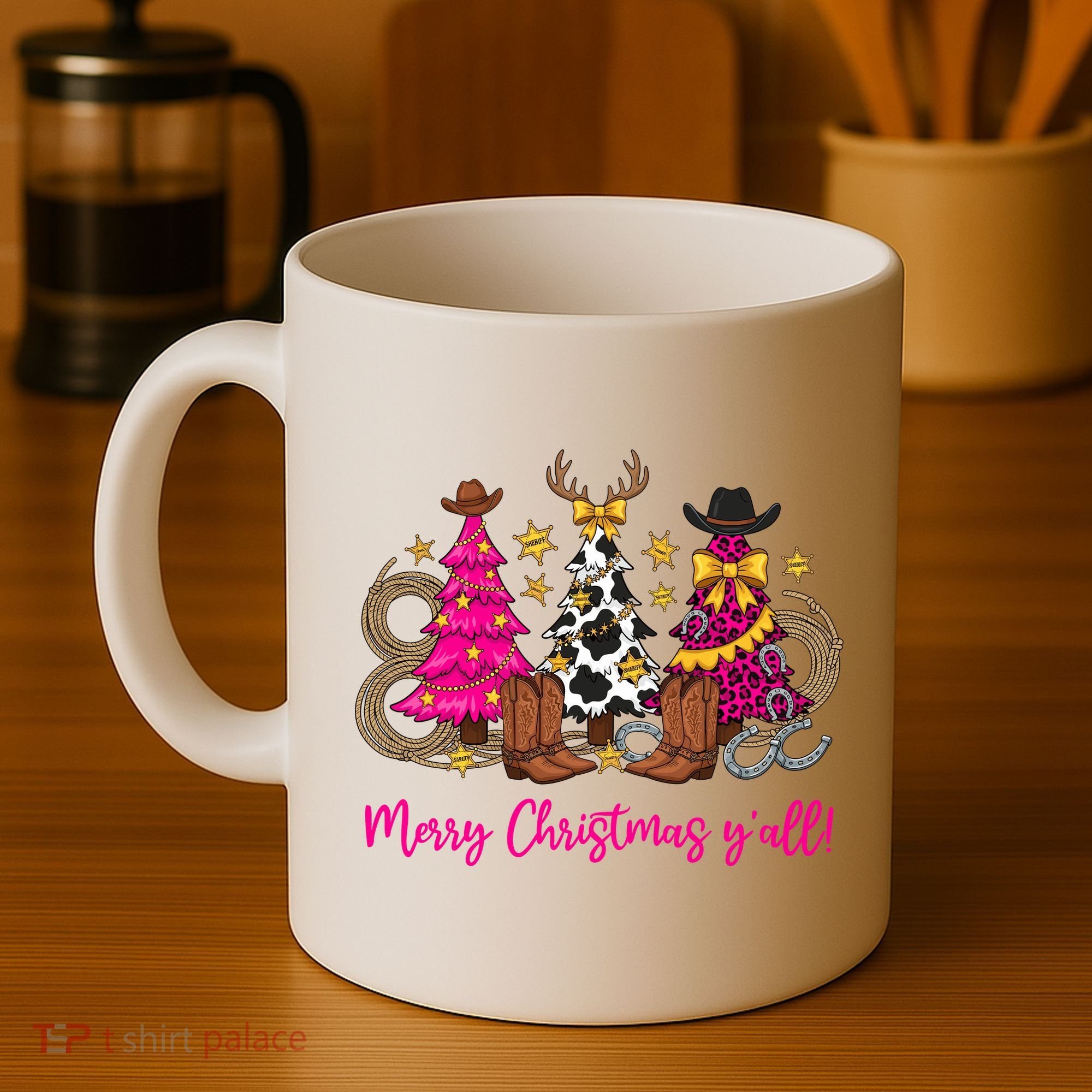 Cowgirl Merry Christmas Y'all Coffee Mug