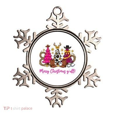 Cowgirl Merry Christmas Y'all Ornament