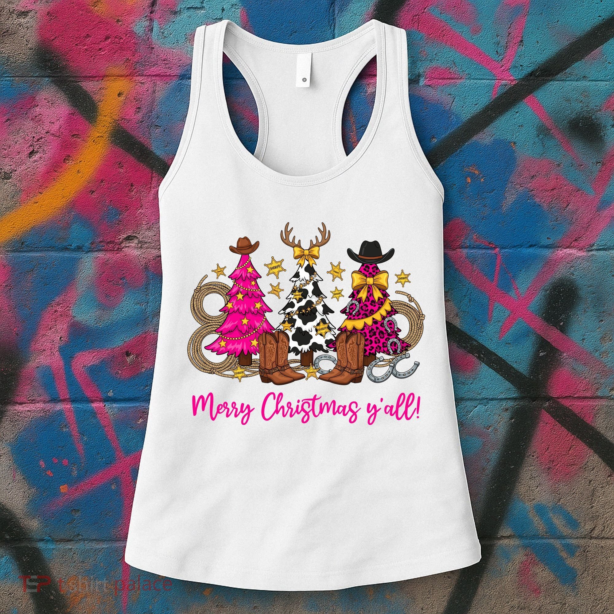 Cowgirl Merry Christmas Y'all Women's Tank Top