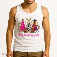Cowgirl Merry Christmas Y'all Tank Top thumb 3