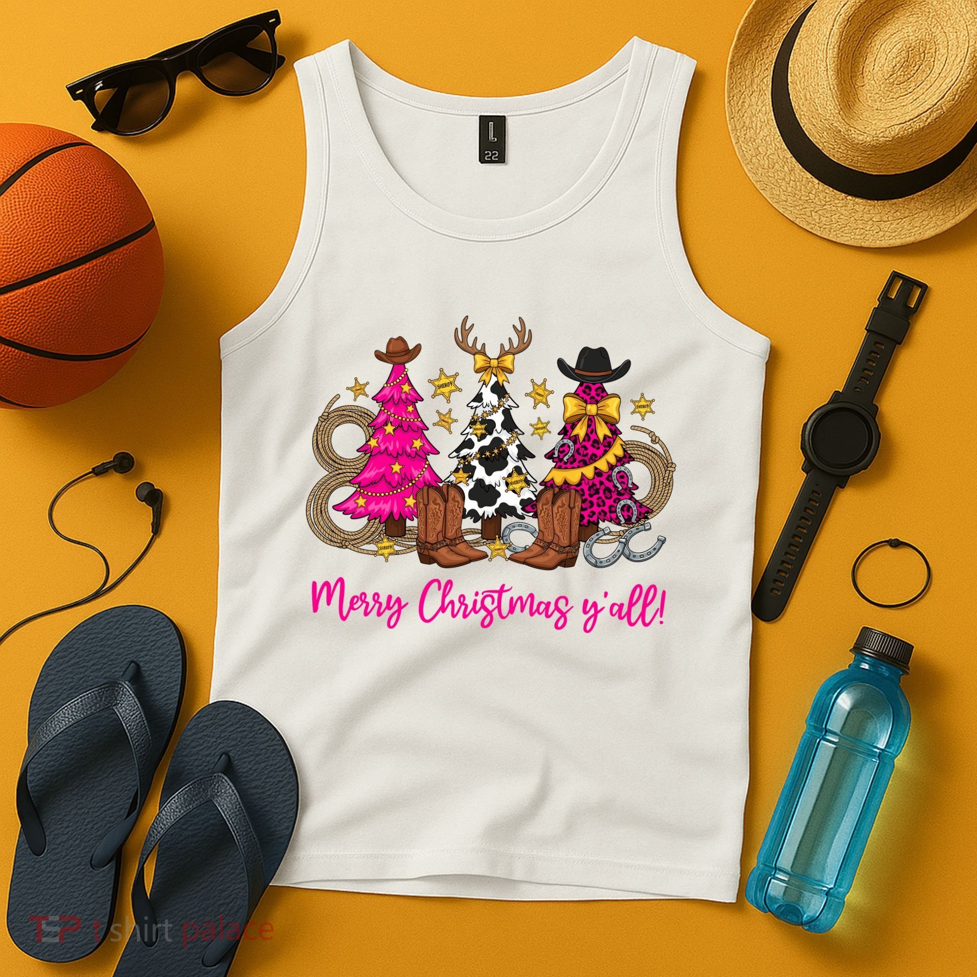 Cowgirl Merry Christmas Y'all Tank Top