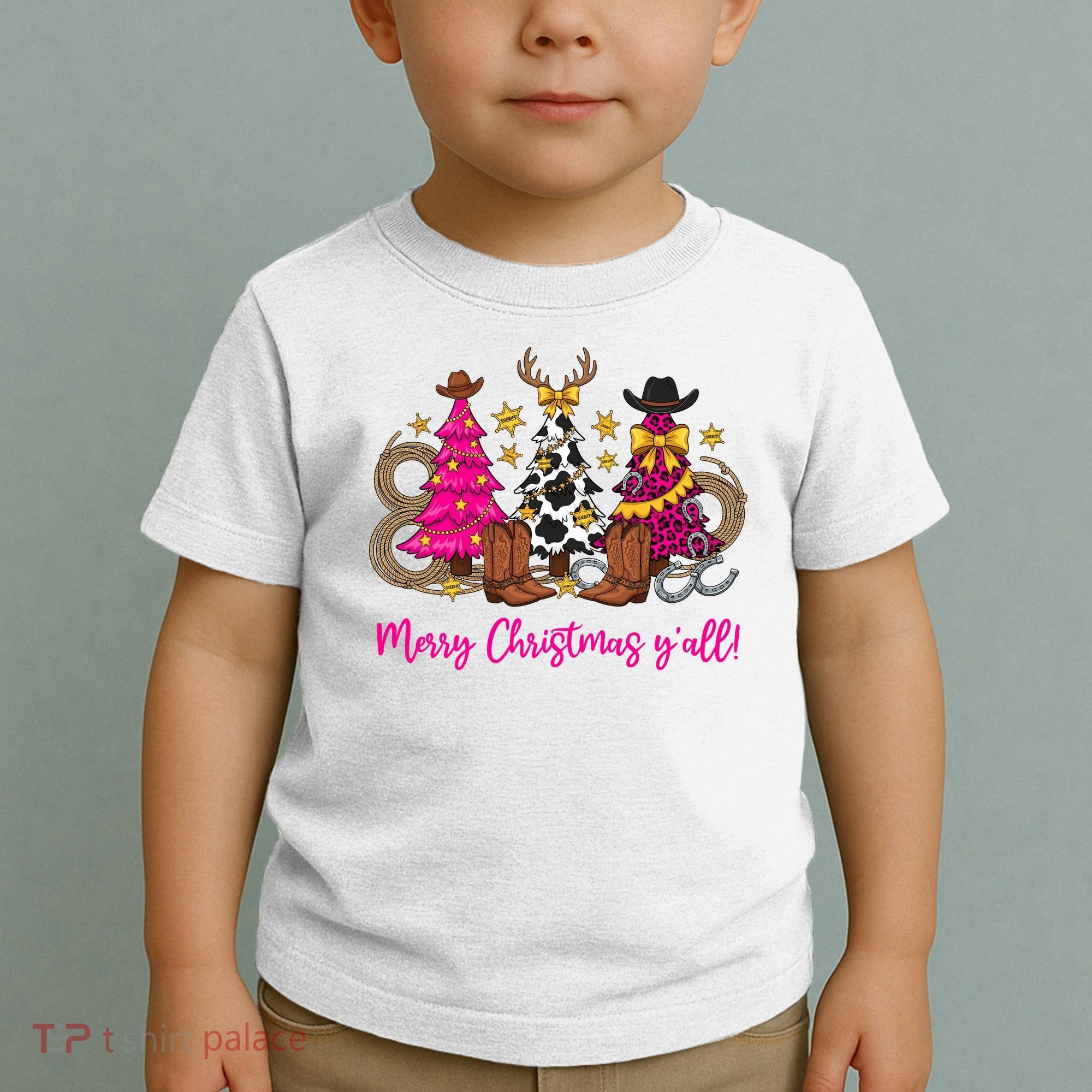 Cowgirl Merry Christmas Y'all Toddler T-Shirt