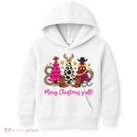 Cowgirl Merry Christmas Y'all Kids Hoodie thumb 0