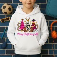 Cowgirl Merry Christmas Y'all Kids Hoodie thumb 2