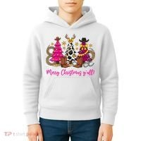 Cowgirl Merry Christmas Y'all Kids Hoodie thumb 4