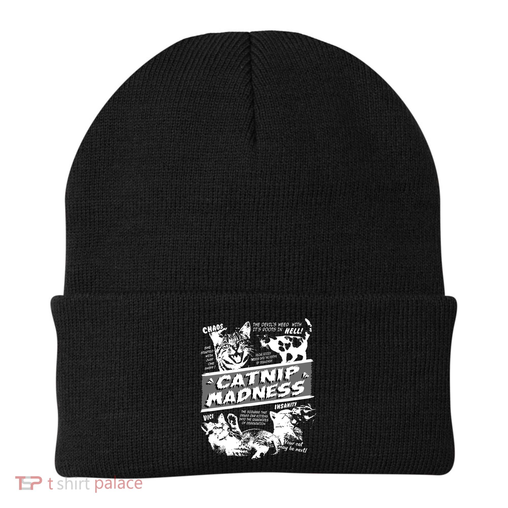 Catnip Madness Cute Kitten Funny Cat Pet Humor Beanie