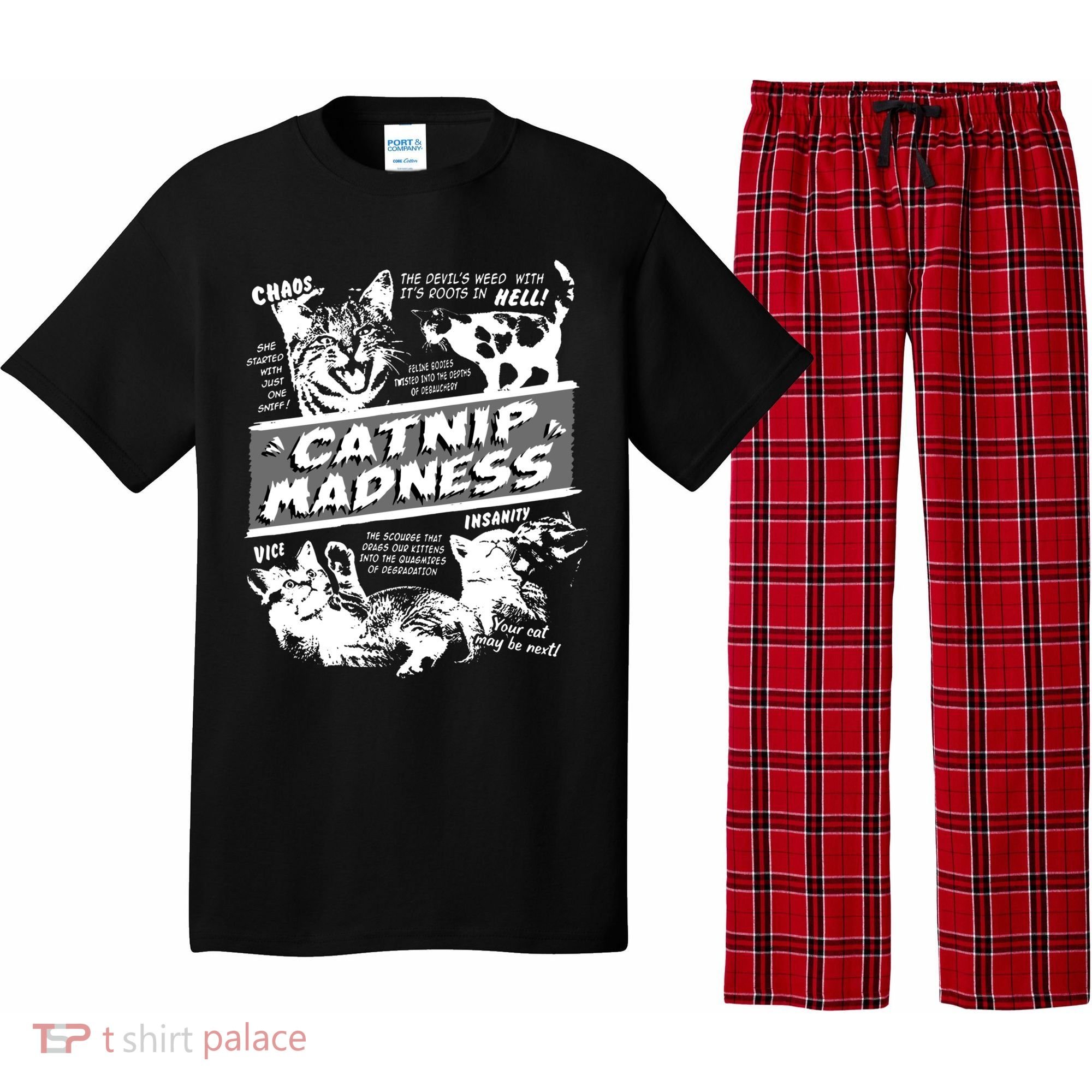 Catnip Madness Cute Kitten Funny Cat Pet Humor Pajama Set