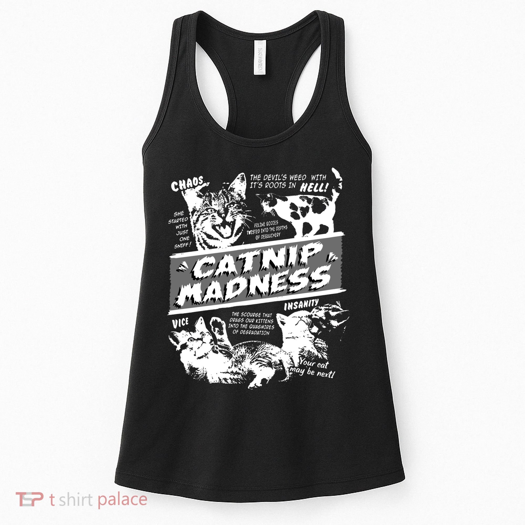 Catnip Madness Cute Kitten Funny Cat Pet Humor Women's Tank Top