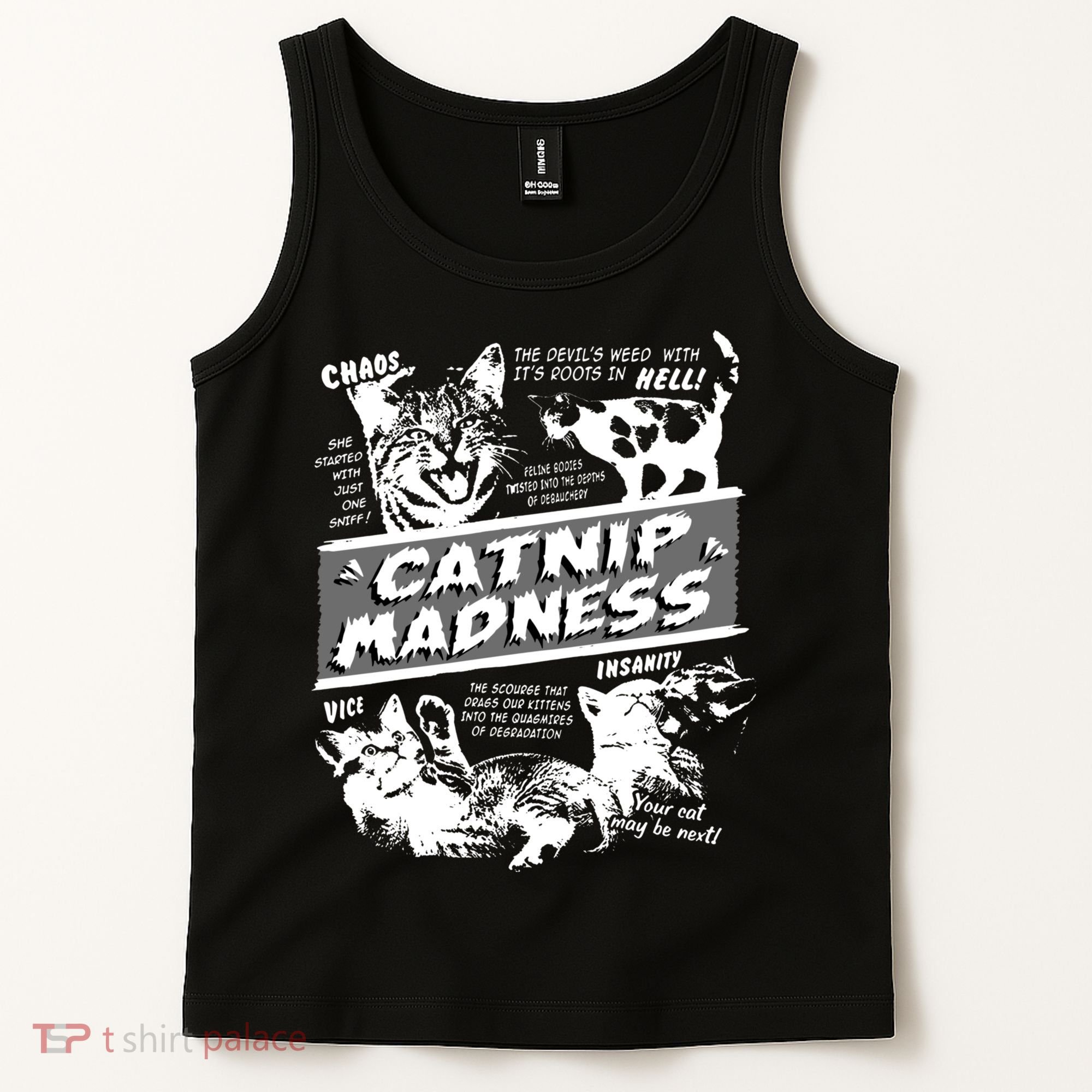 Catnip Madness Cute Kitten Funny Cat Pet Humor Tank Top