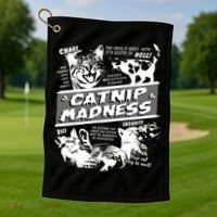 Catnip Madness Cute Kitten Funny Cat Pet Humor Golf Towel thumb 1