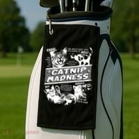 Catnip Madness Cute Kitten Funny Cat Pet Humor Golf Towel thumb 2