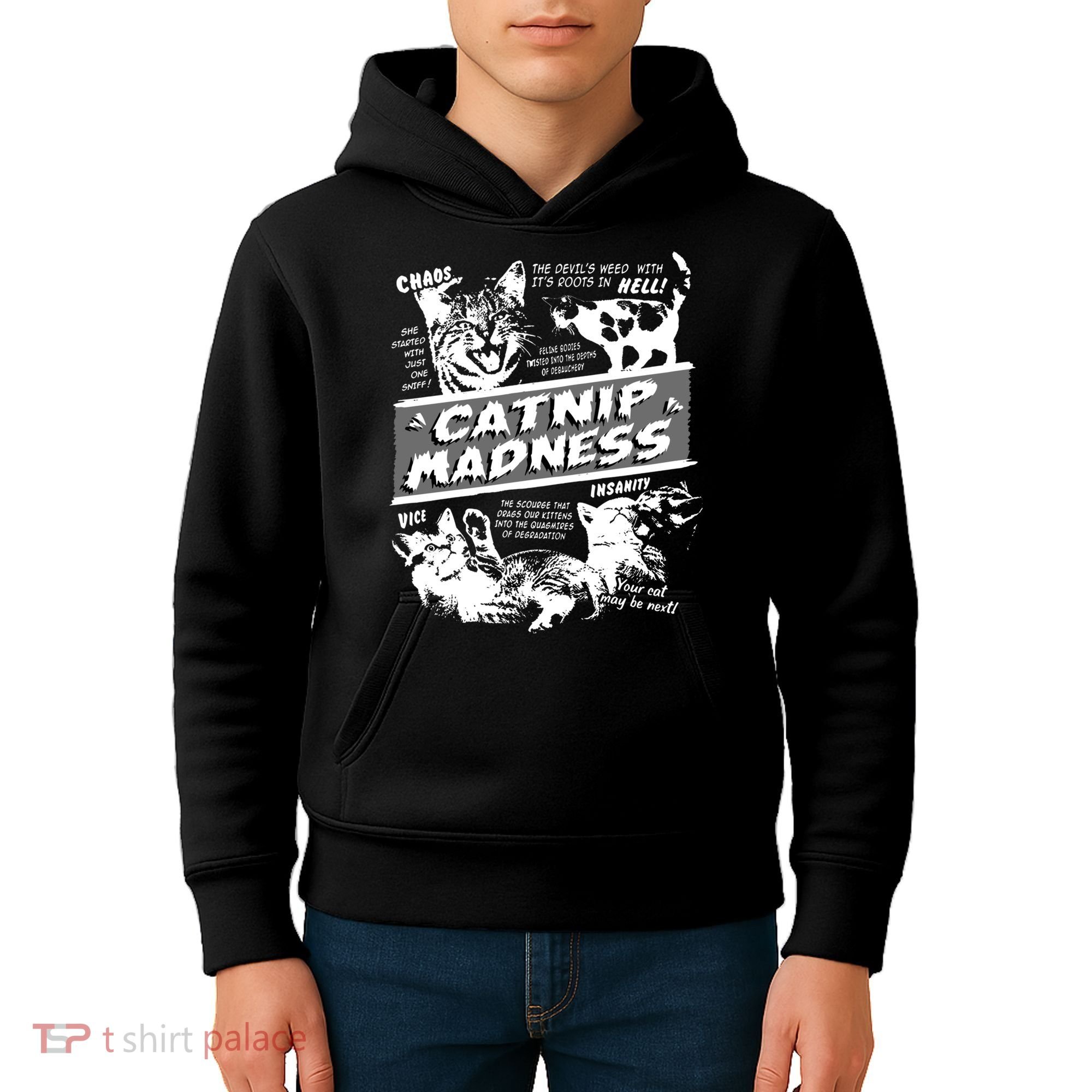 Catnip Madness Cute Kitten Funny Cat Pet Humor Kids Hoodie
