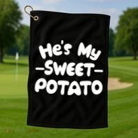 Cute Matching Couples He's My Sweet Potato Golf Towel thumb 1