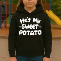 Cute Matching Couples He's My Sweet Potato Kids Hoodie thumb 3