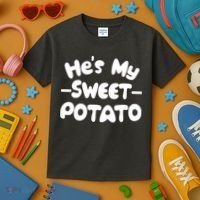Cute Matching Couples He's My Sweet Potato Kids T-Shirt thumb 3