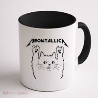 Cat Meowtallica Cat Rock Music Funny Coffee Mug thumb 1