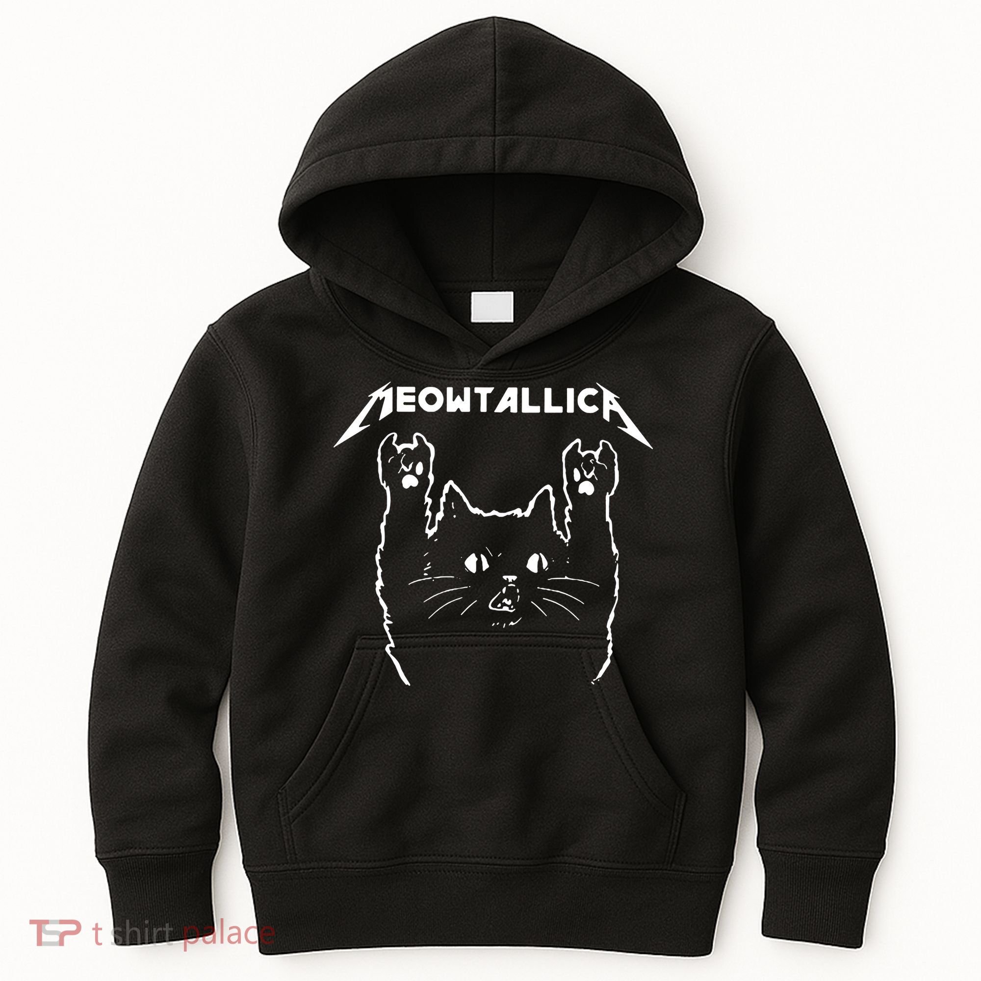 Cat Meowtallica Cat Rock Music Funny Kids Hoodie