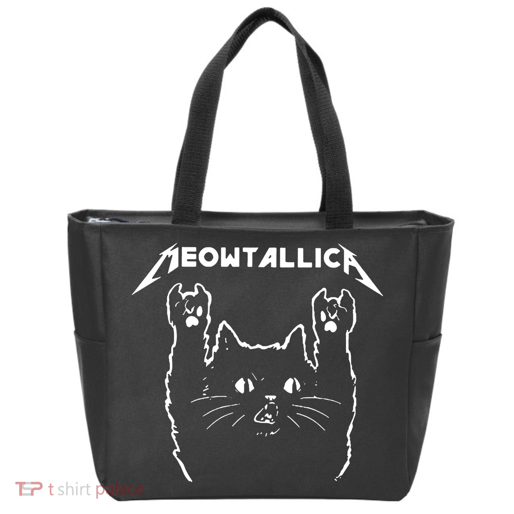 Cat Meowtallica Cat Rock Music Funny Tote Bag
