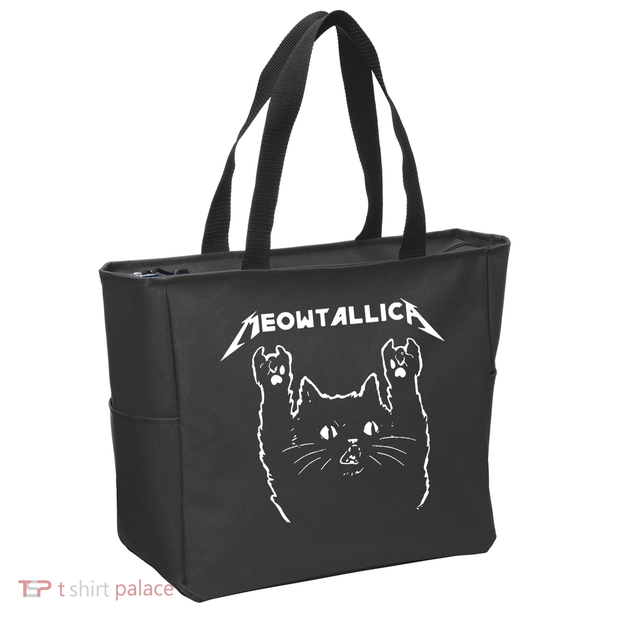 Cat Meowtallica Cat Rock Music Funny Tote Bag