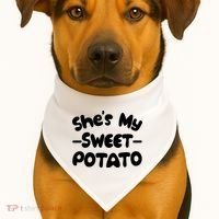 Cute Matching Couples She's My Sweet Potato USA-Made Doggie Bandana thumb 1