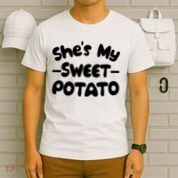Cute Matching Couples She's My Sweet Potato T-Shirt thumb 6