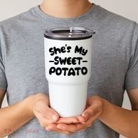 Cute Matching Couples She's My Sweet Potato Tumbler thumb 2