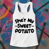 Cute Matching Couples She's My Sweet Potato Women's Tank Top thumb 3