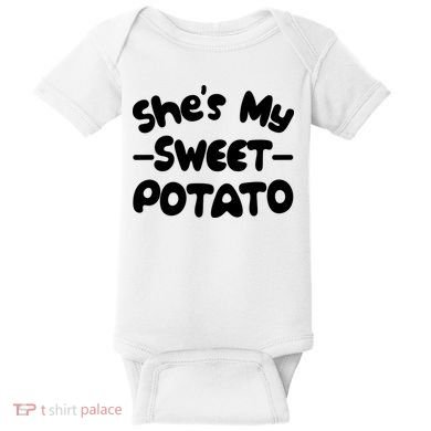 Cute Matching Couples She's My Sweet Potato Baby Bodysuit