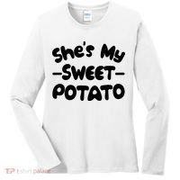 Cute Matching Couples She's My Sweet Potato Women's Long Sleeve Shirt thumb 0