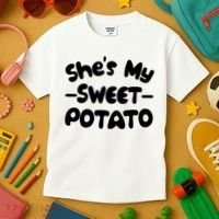 Cute Matching Couples She's My Sweet Potato Kids T-Shirt thumb 3