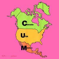 Cum Map Canada Usa And Mexico Stripe Pom Pom Beanie thumb 2