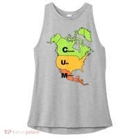 Cum Map Canada Usa And Mexico Ladies PosiCharge Tri-Blend Wicking Tank thumb 0