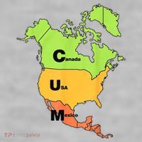 Cum Map Canada Usa And Mexico Ladies PosiCharge Tri-Blend Wicking Tank thumb 2