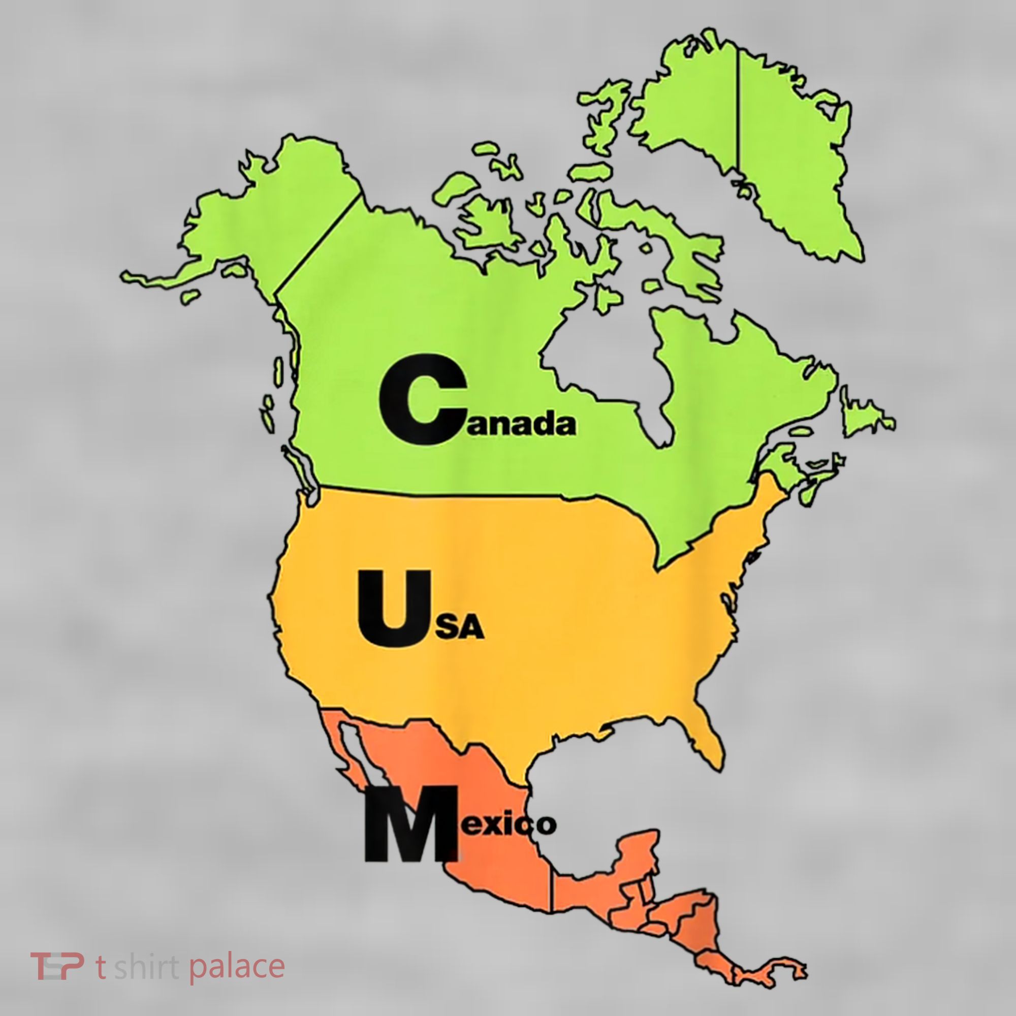 Cum Map Canada Usa And Mexico Ladies PosiCharge Tri-Blend Wicking Tank