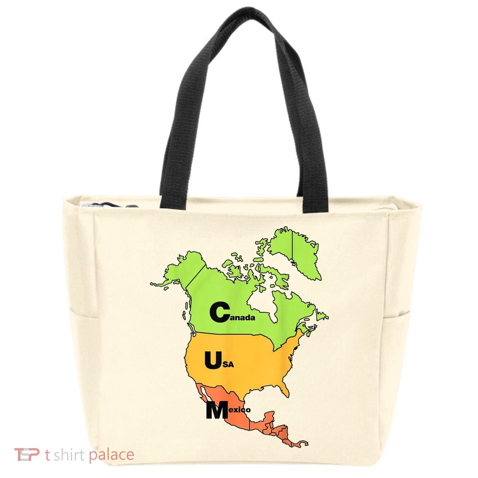 Cum Map Canada Usa And Mexico Tote Bag