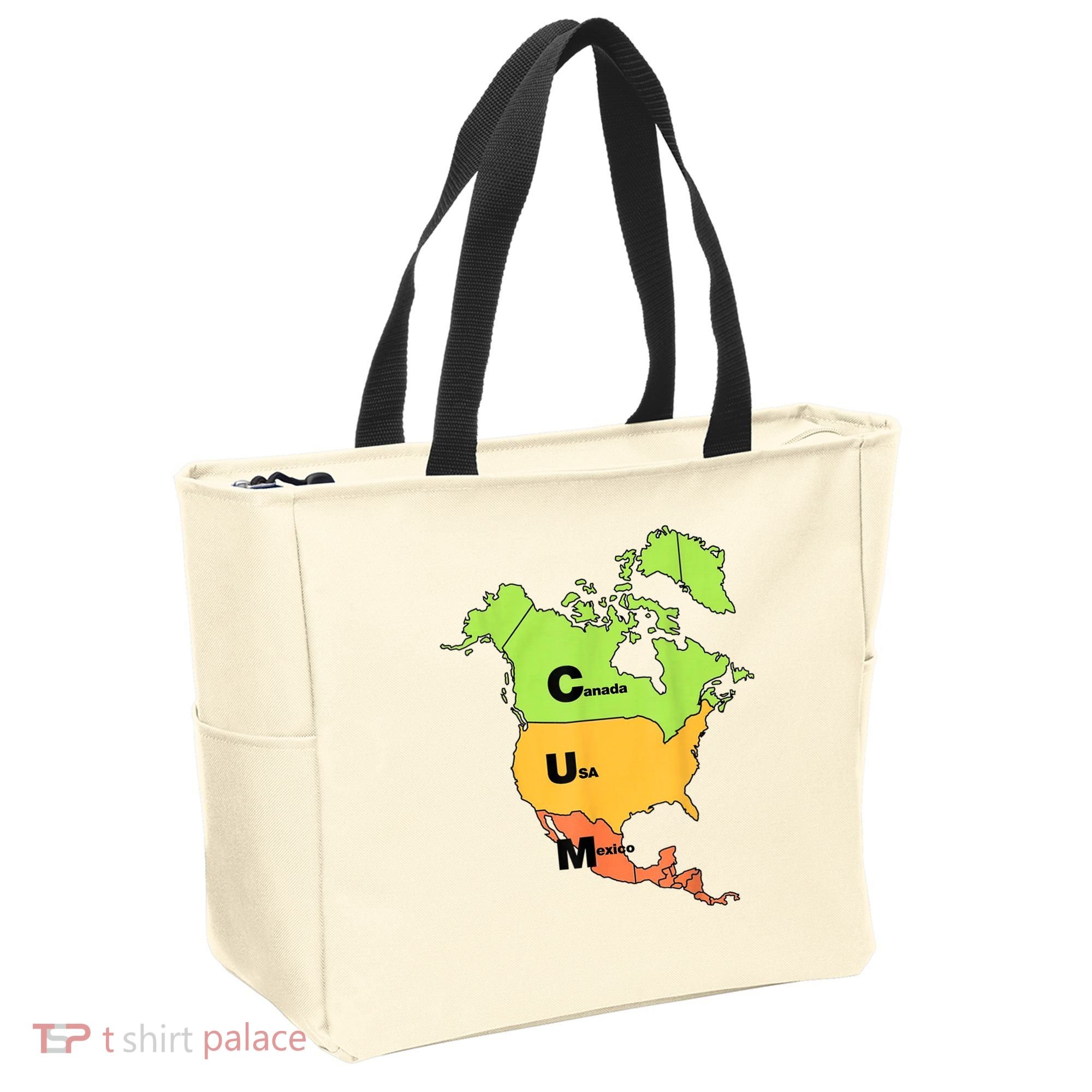 Cum Map Canada Usa And Mexico Tote Bag