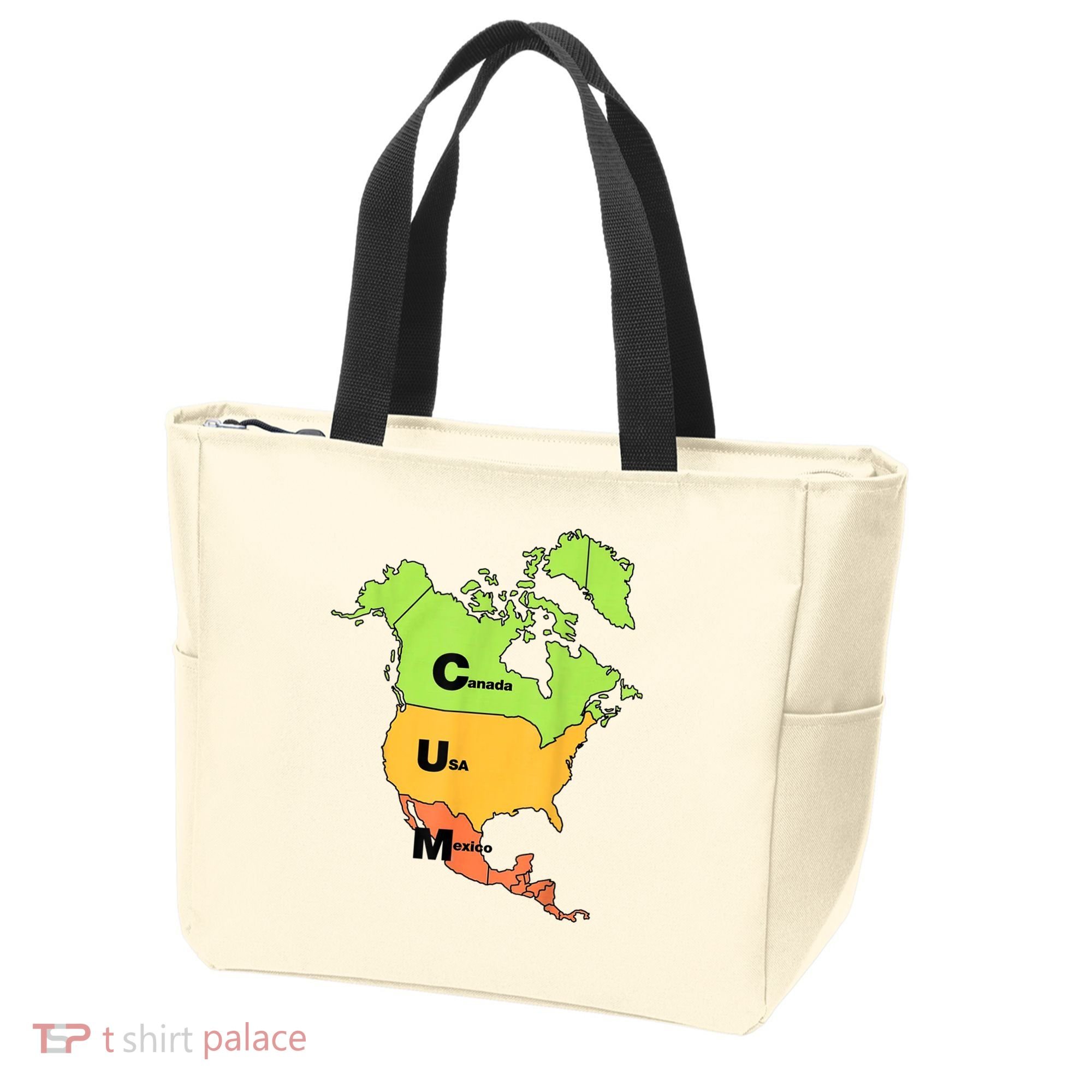 Cum Map Canada Usa And Mexico Tote Bag