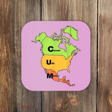 Cum Map Canada Usa And Mexico Coaster