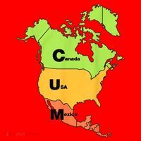 Cum Map Canada Usa And Mexico Santa Hat thumb 1