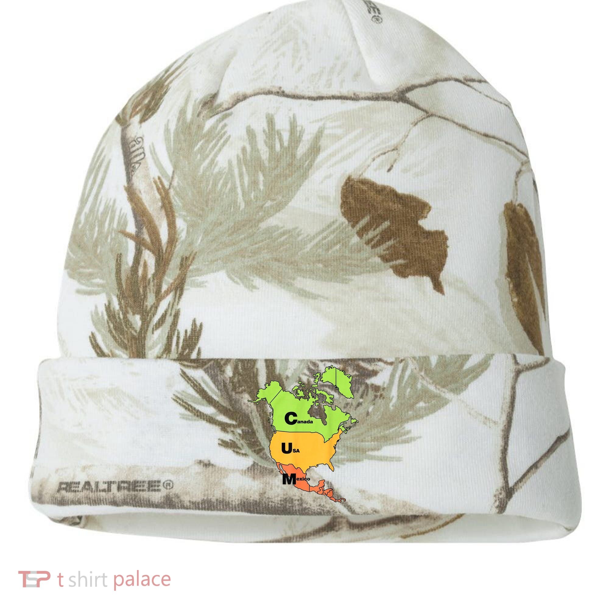 Cum Map Canada Usa And Mexico Kati Licensed 12" Camo Cuffed Beanie